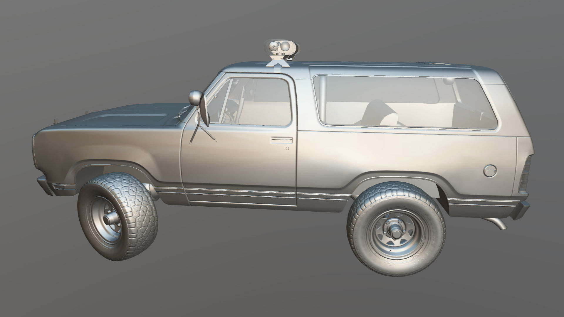 80s sheriff car Low-poly 3D model_35