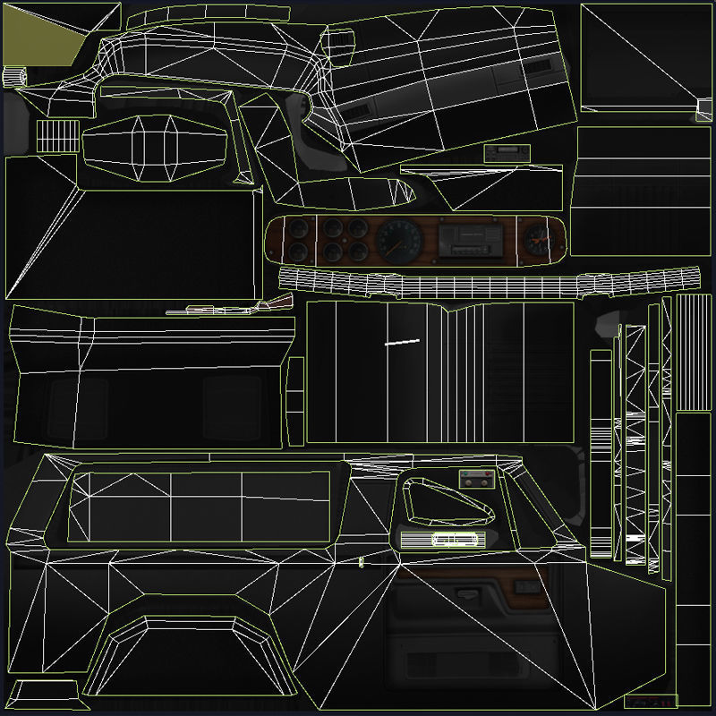 80s sheriff car Low-poly 3D model_47