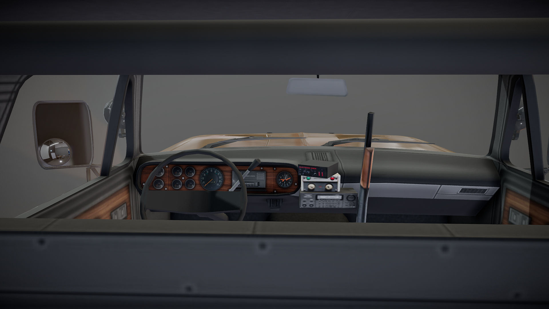 80s sheriff car Low-poly 3D model_24