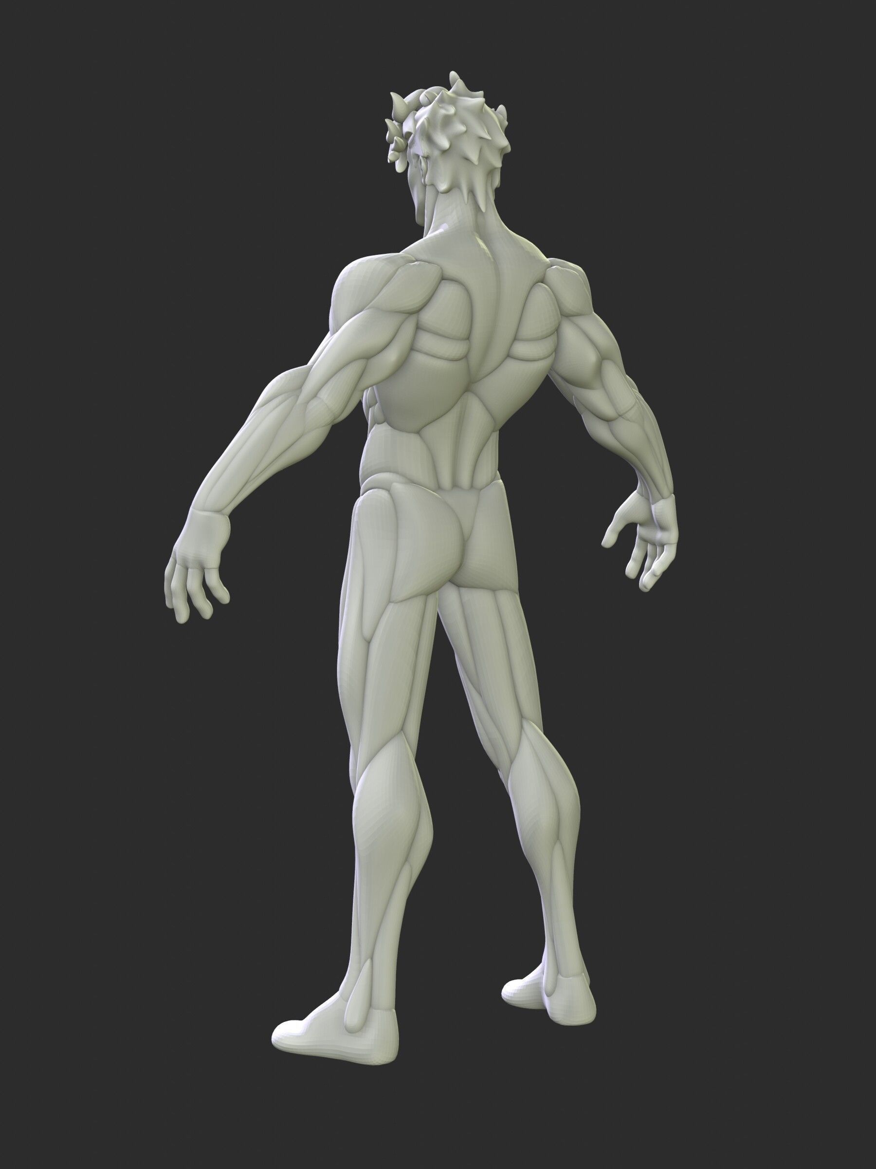Stylized Warrior Anatomy Blockout 3D model_12