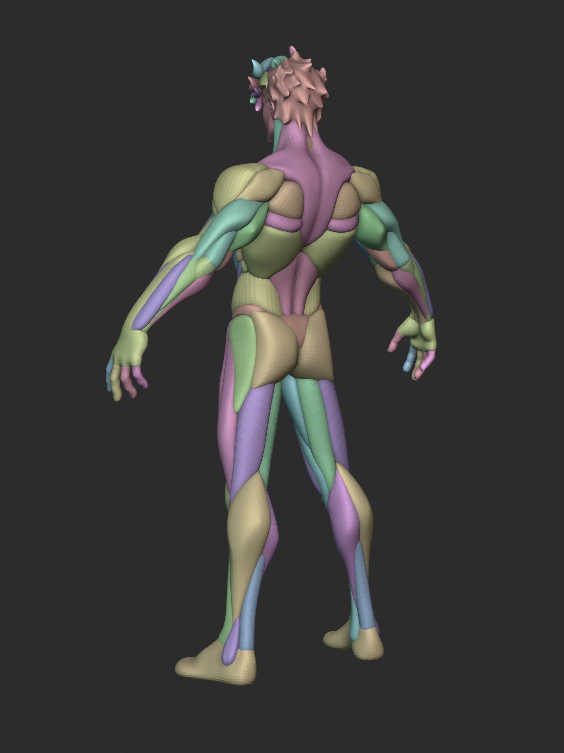 Stylized Warrior Anatomy Blockout 3D model_11