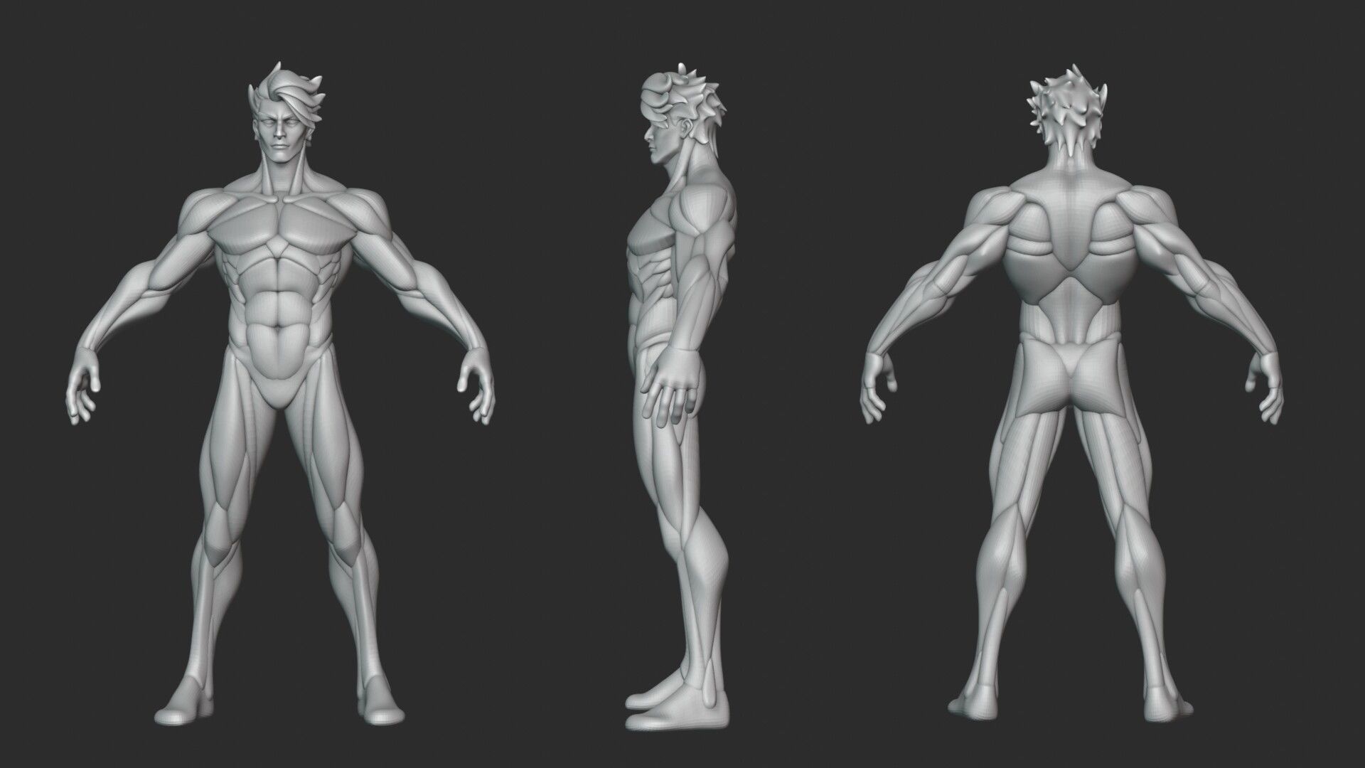 Stylized Warrior Anatomy Blockout 3D model_19