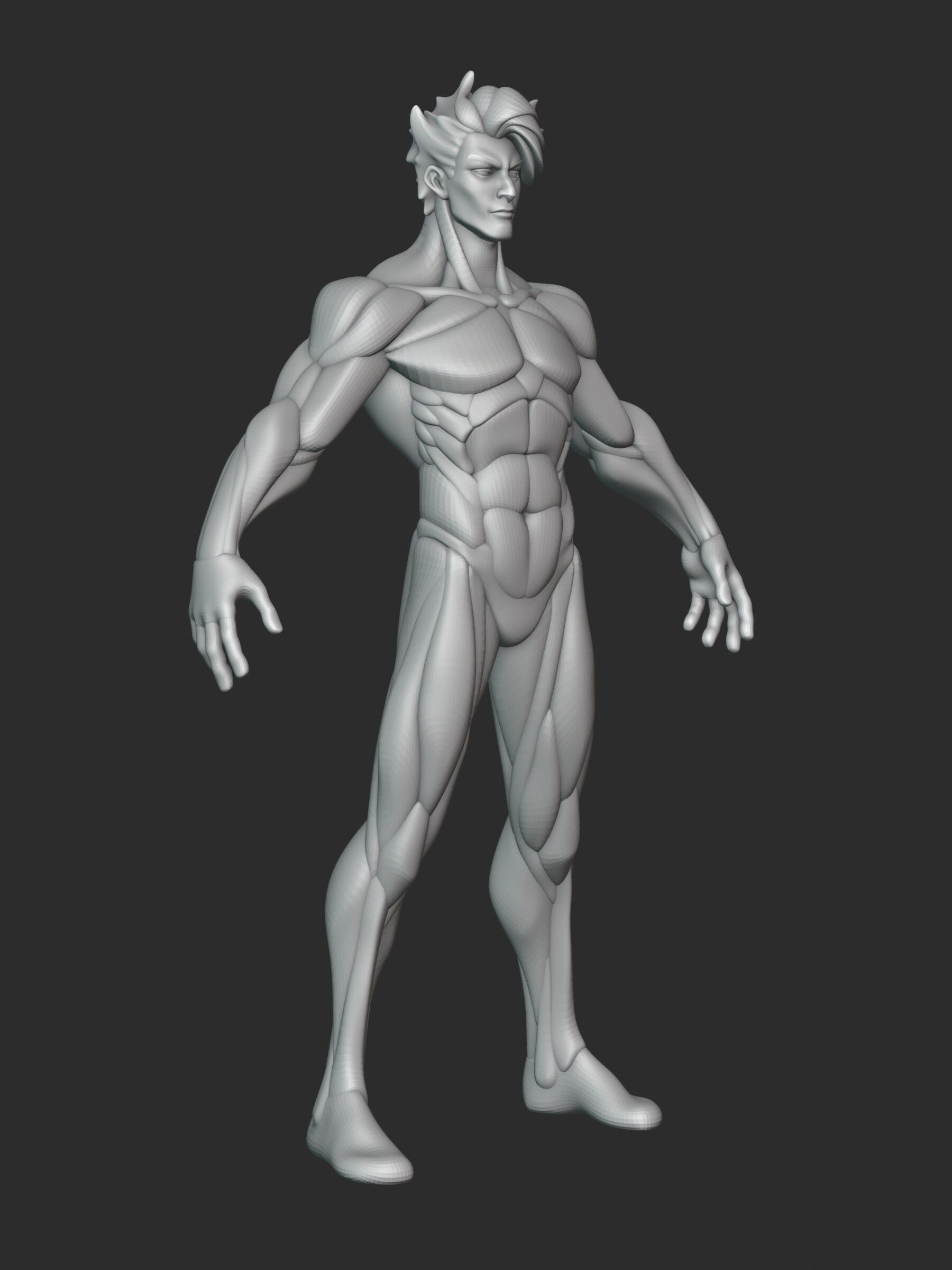 Stylized Warrior Anatomy Blockout 3D model_6