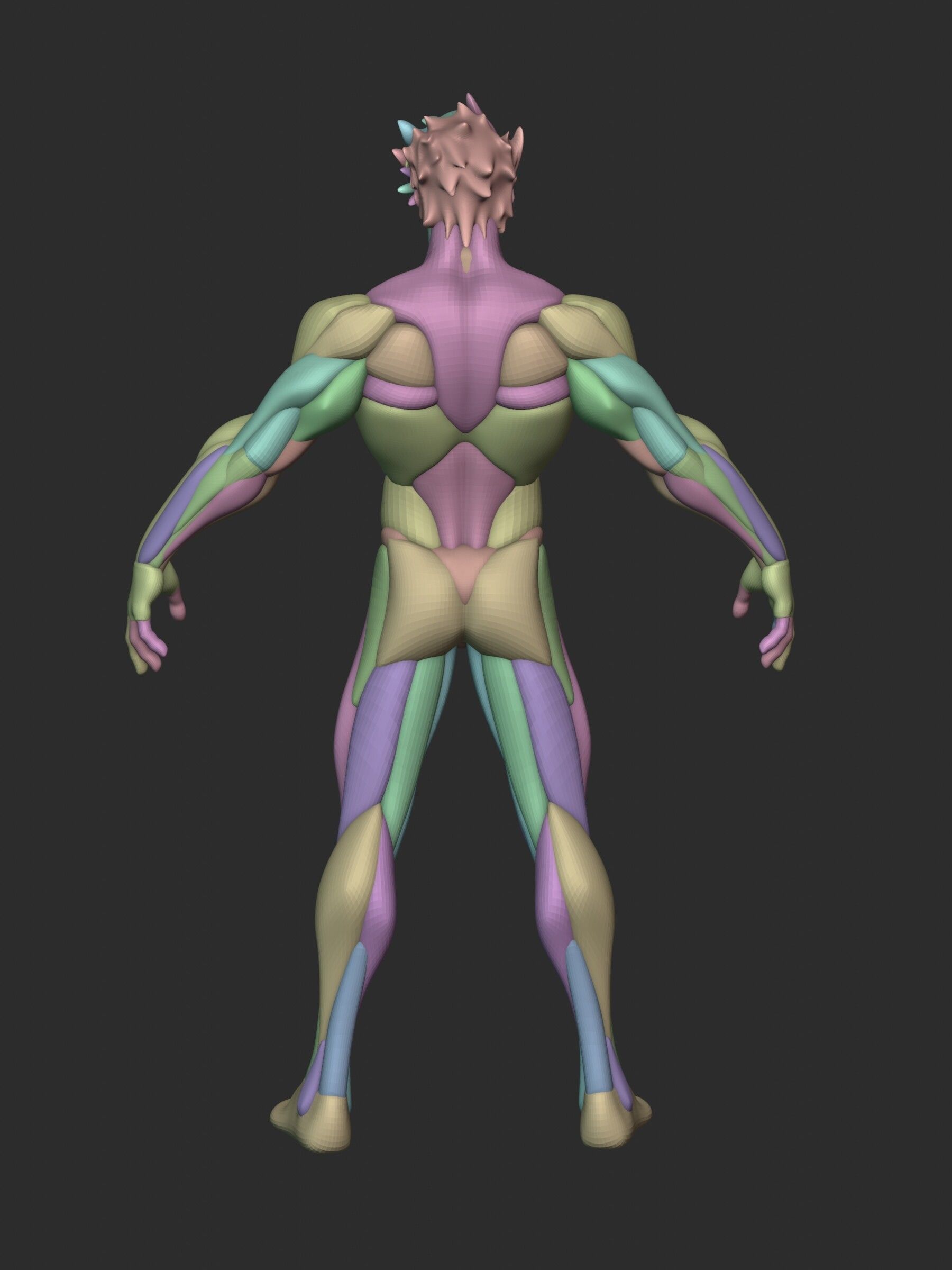 Stylized Warrior Anatomy Blockout 3D model_14