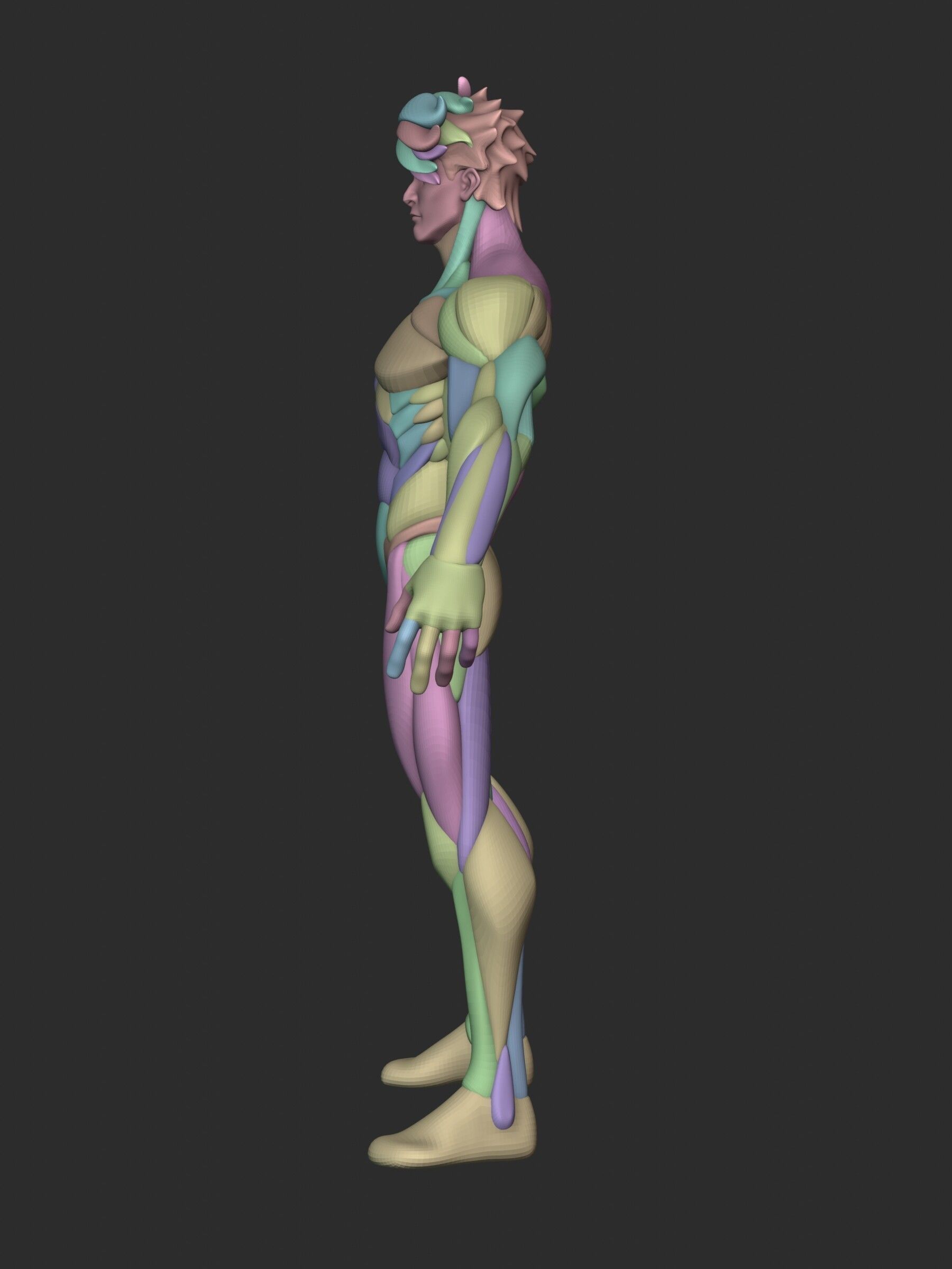 Stylized Warrior Anatomy Blockout 3D model_7