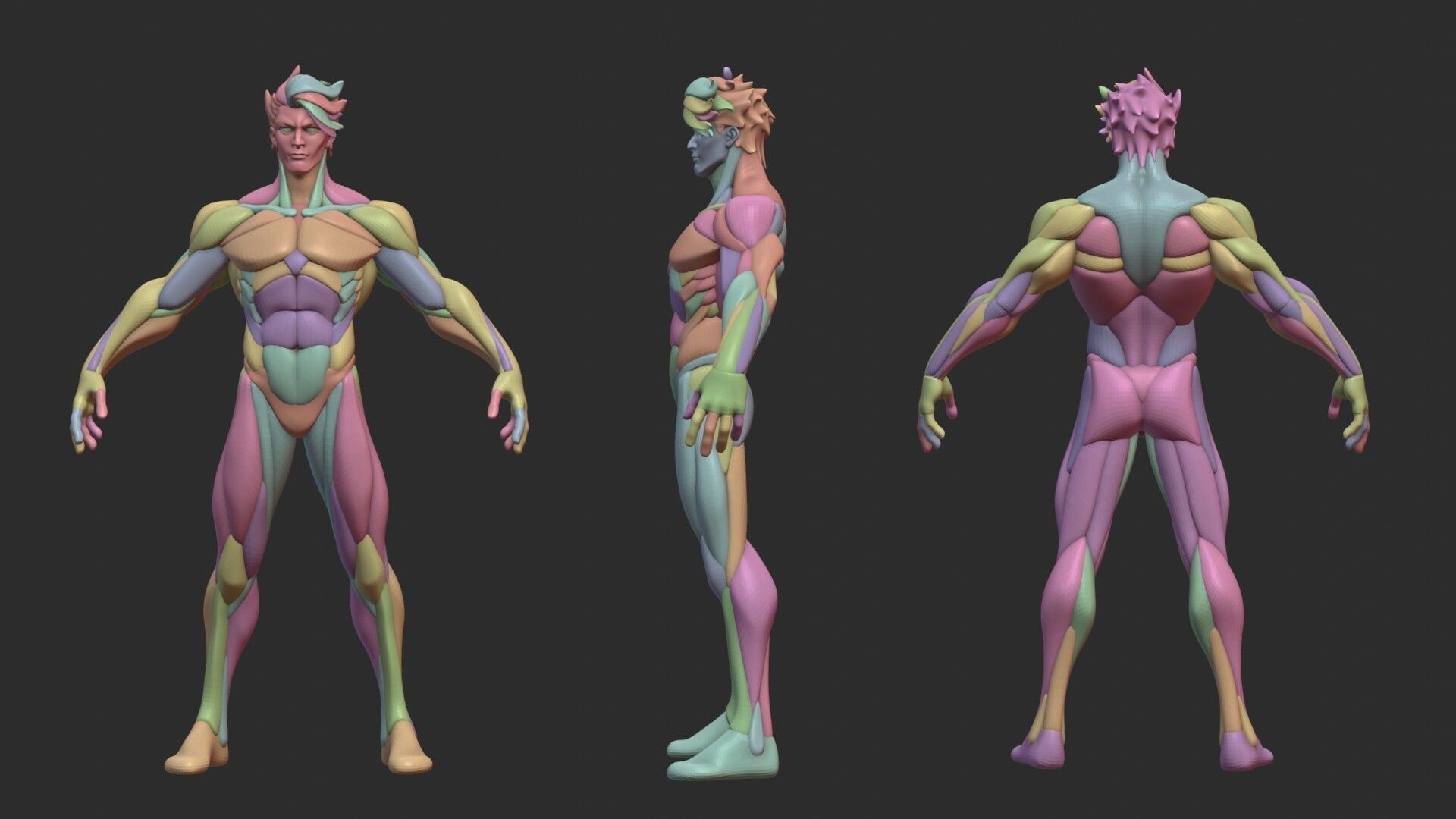 Stylized Warrior Anatomy Blockout 3D model_18