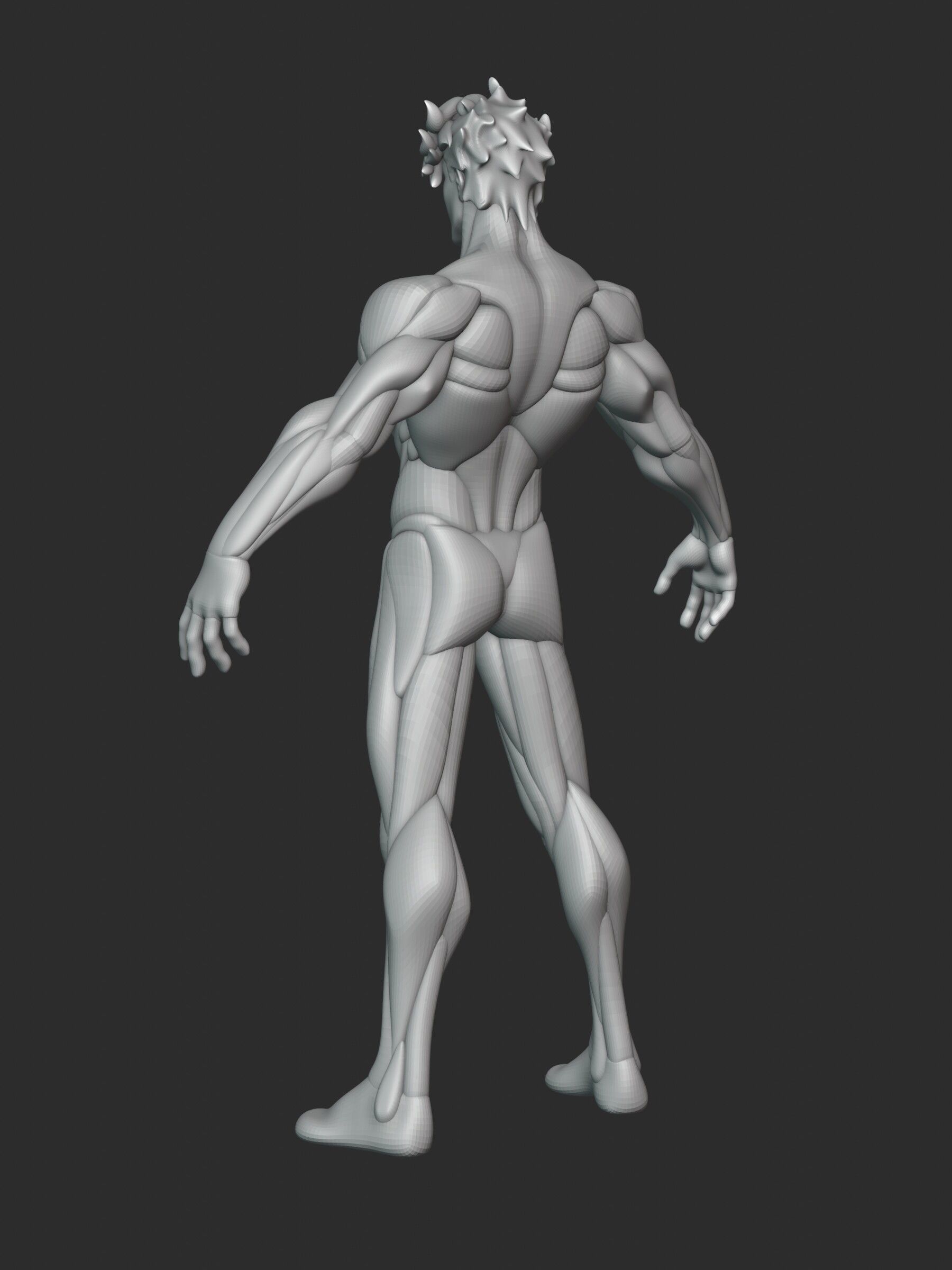 Stylized Warrior Anatomy Blockout 3D model_13