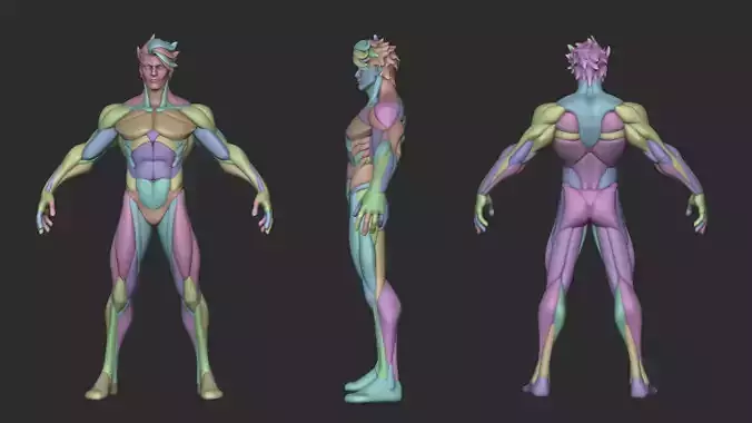 Stylized Warrior Anatomy Blockout 3D model