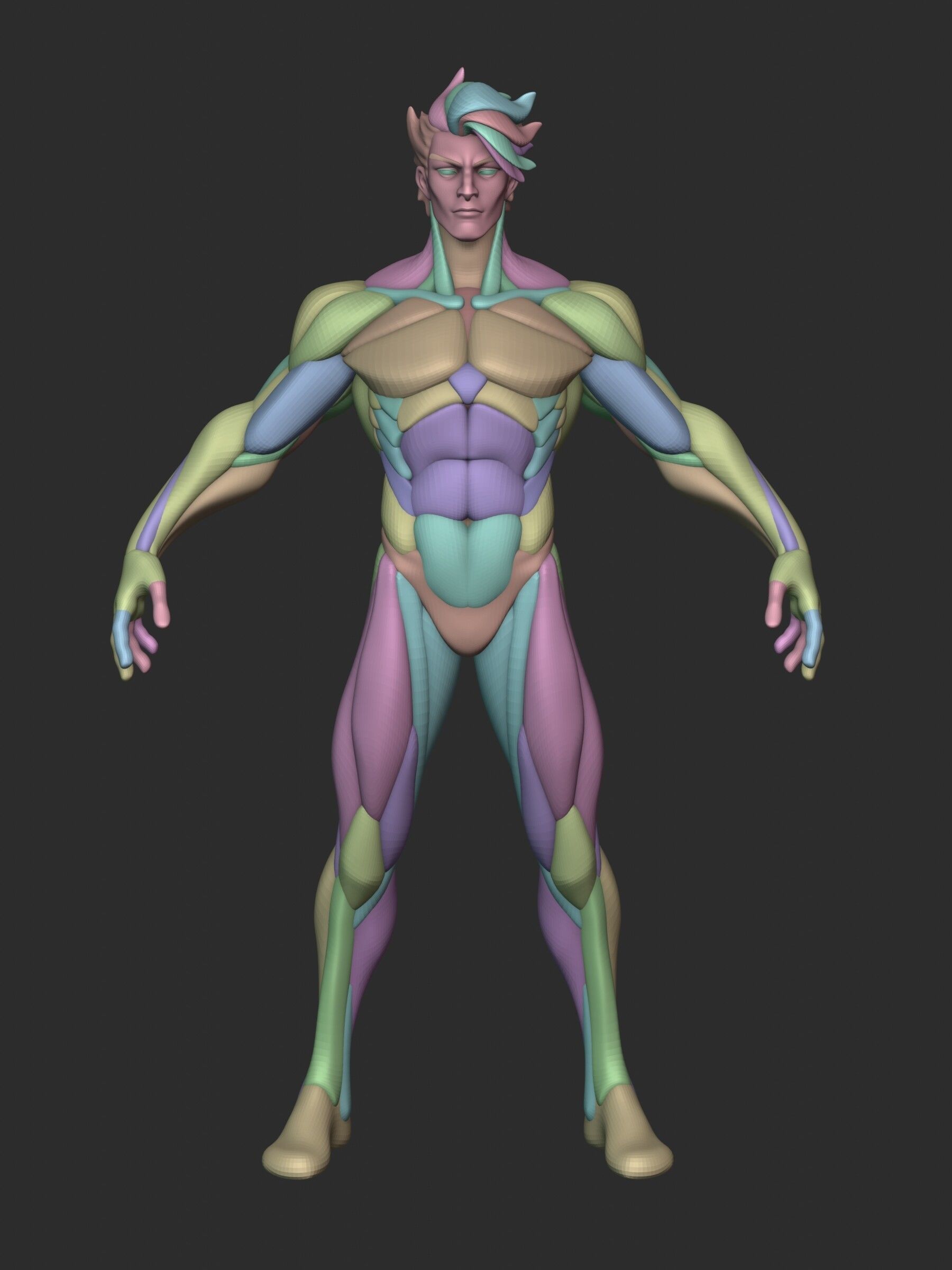 Stylized Warrior Anatomy Blockout 3D model_1