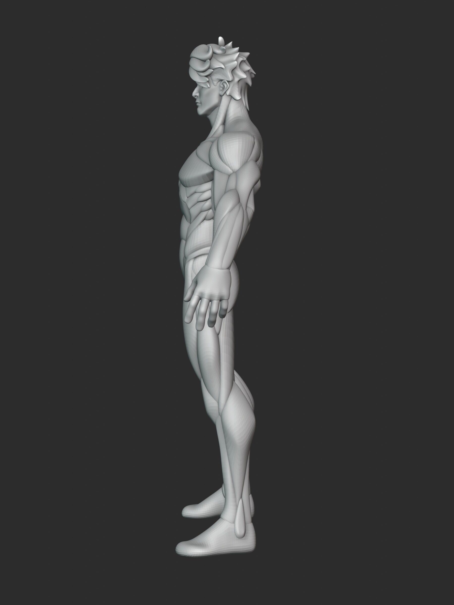 Stylized Warrior Anatomy Blockout 3D model_9