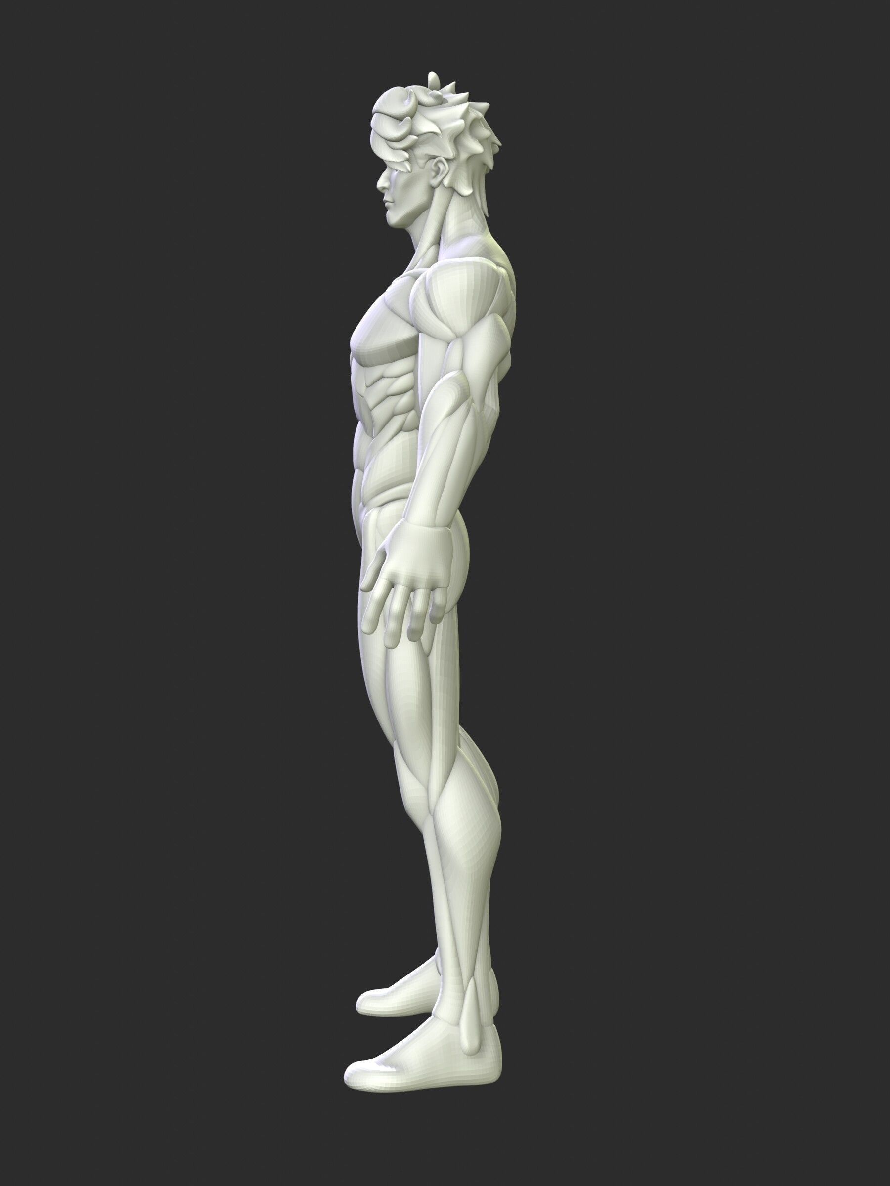 Stylized Warrior Anatomy Blockout 3D model_8