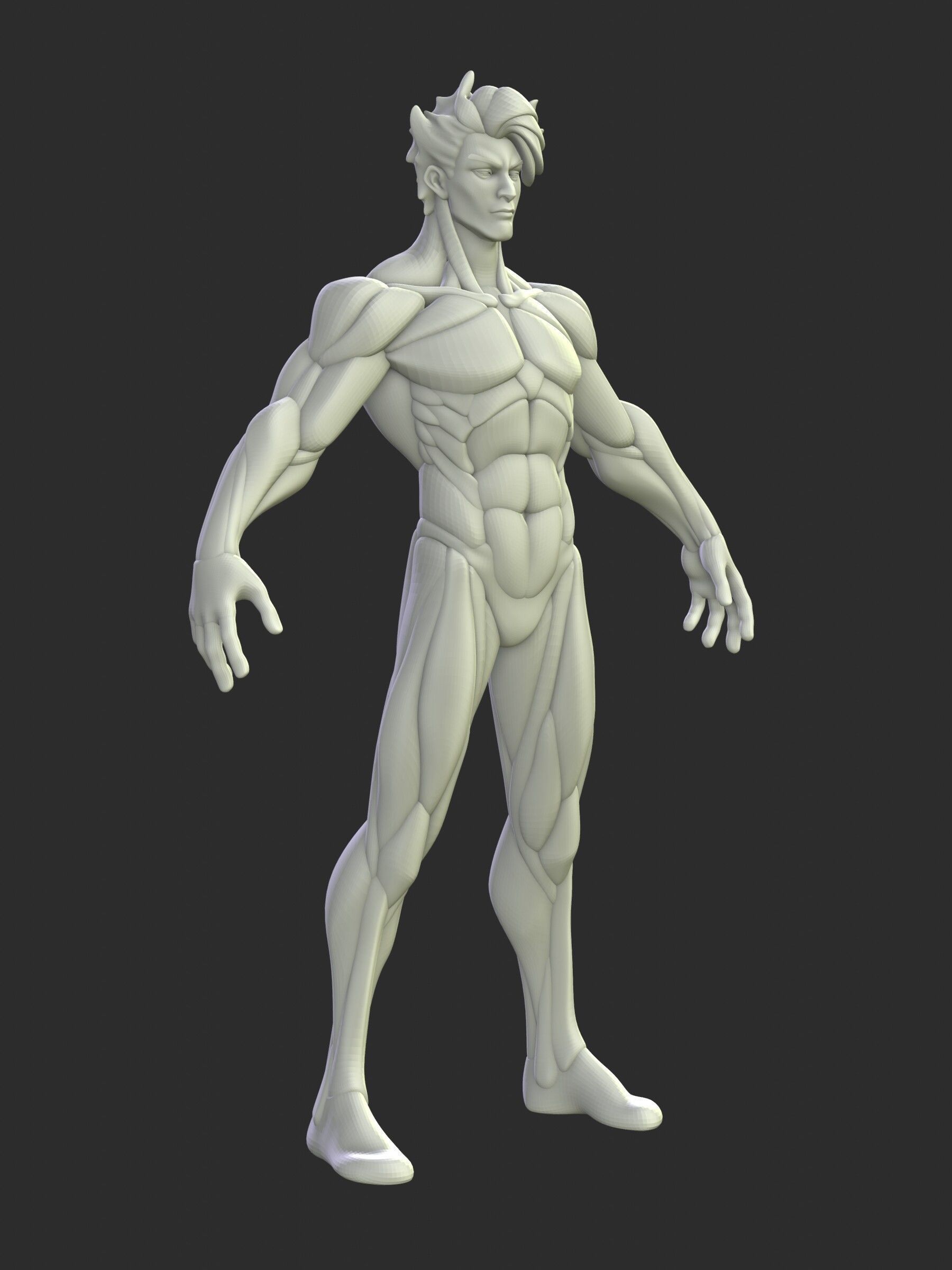 Stylized Warrior Anatomy Blockout 3D model_5