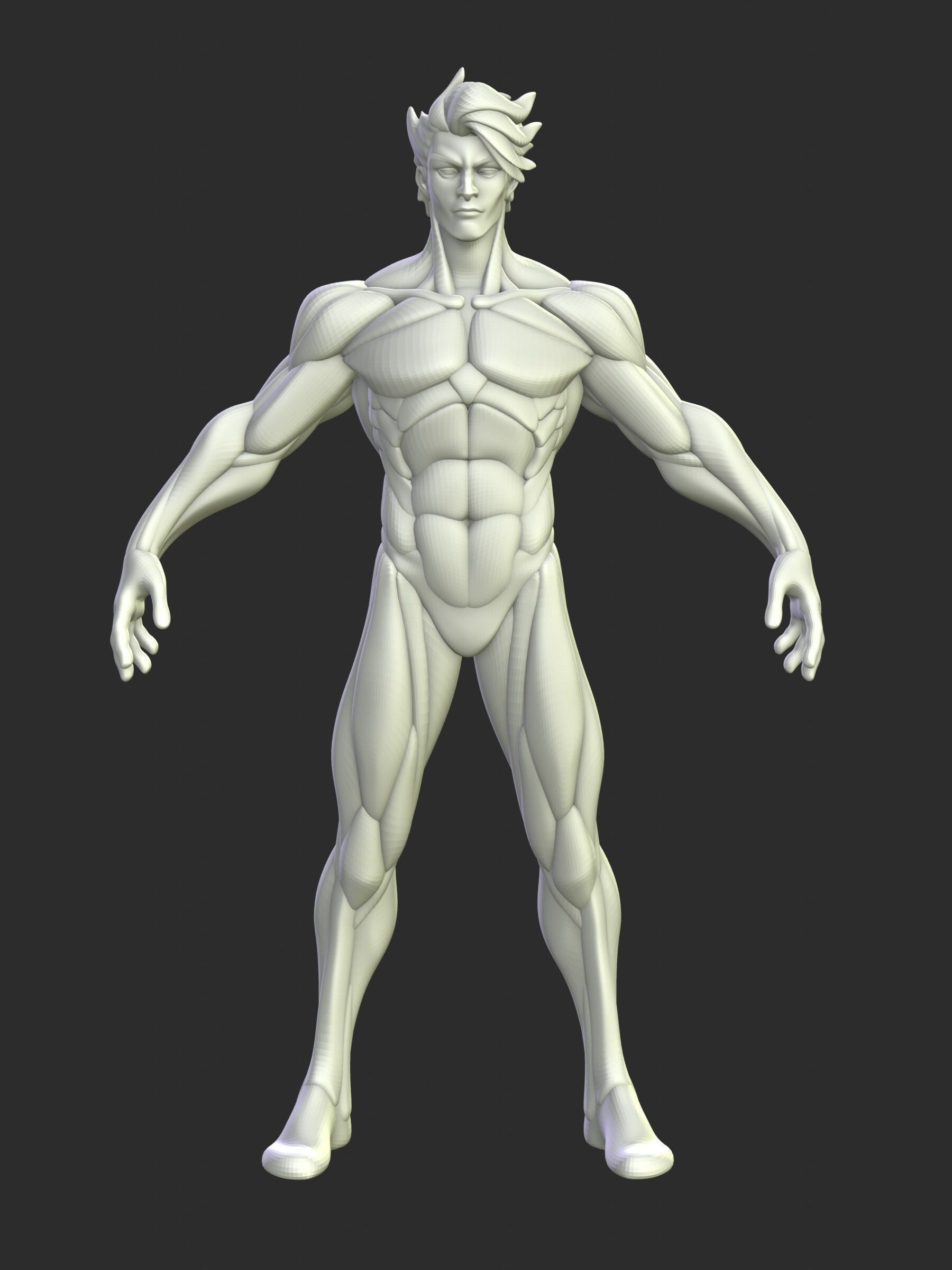 Stylized Warrior Anatomy Blockout 3D model_2