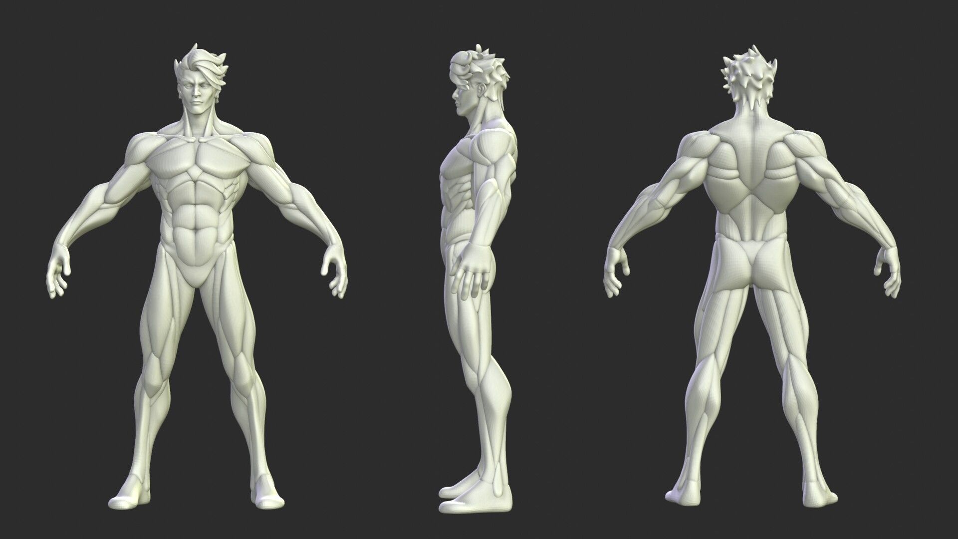 Stylized Warrior Anatomy Blockout 3D model_16
