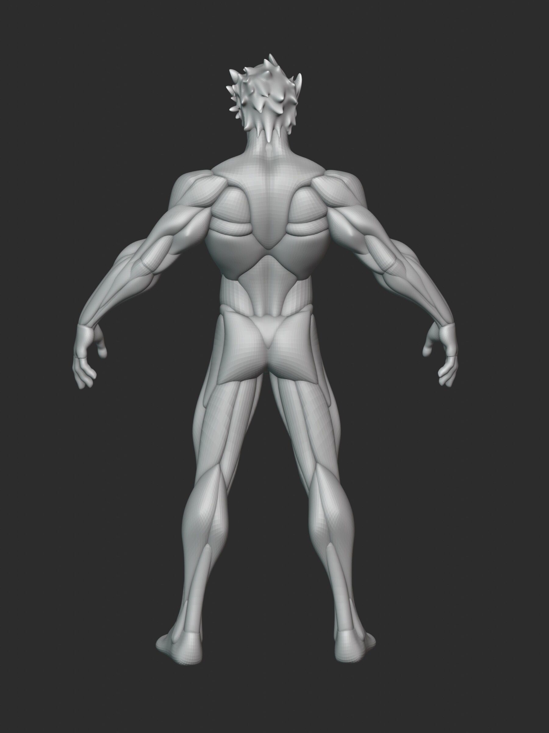 Stylized Warrior Anatomy Blockout 3D model_15
