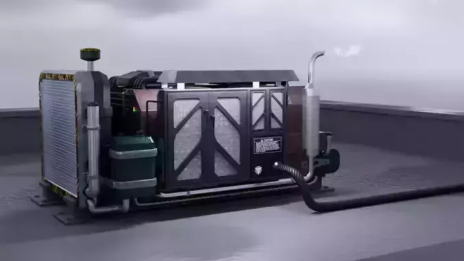 Generator devices Low-poly 3D model 3D model