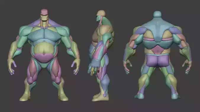 Stylized Heavy Anatomy Blockout 3D model
