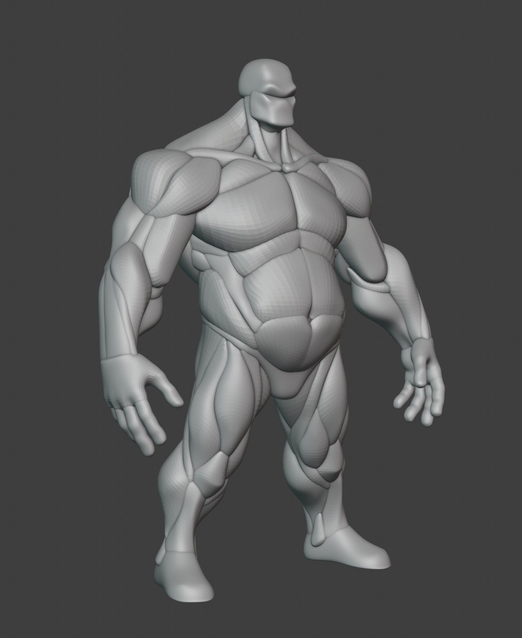 Stylized Heavy Anatomy Blockout 3D model_6