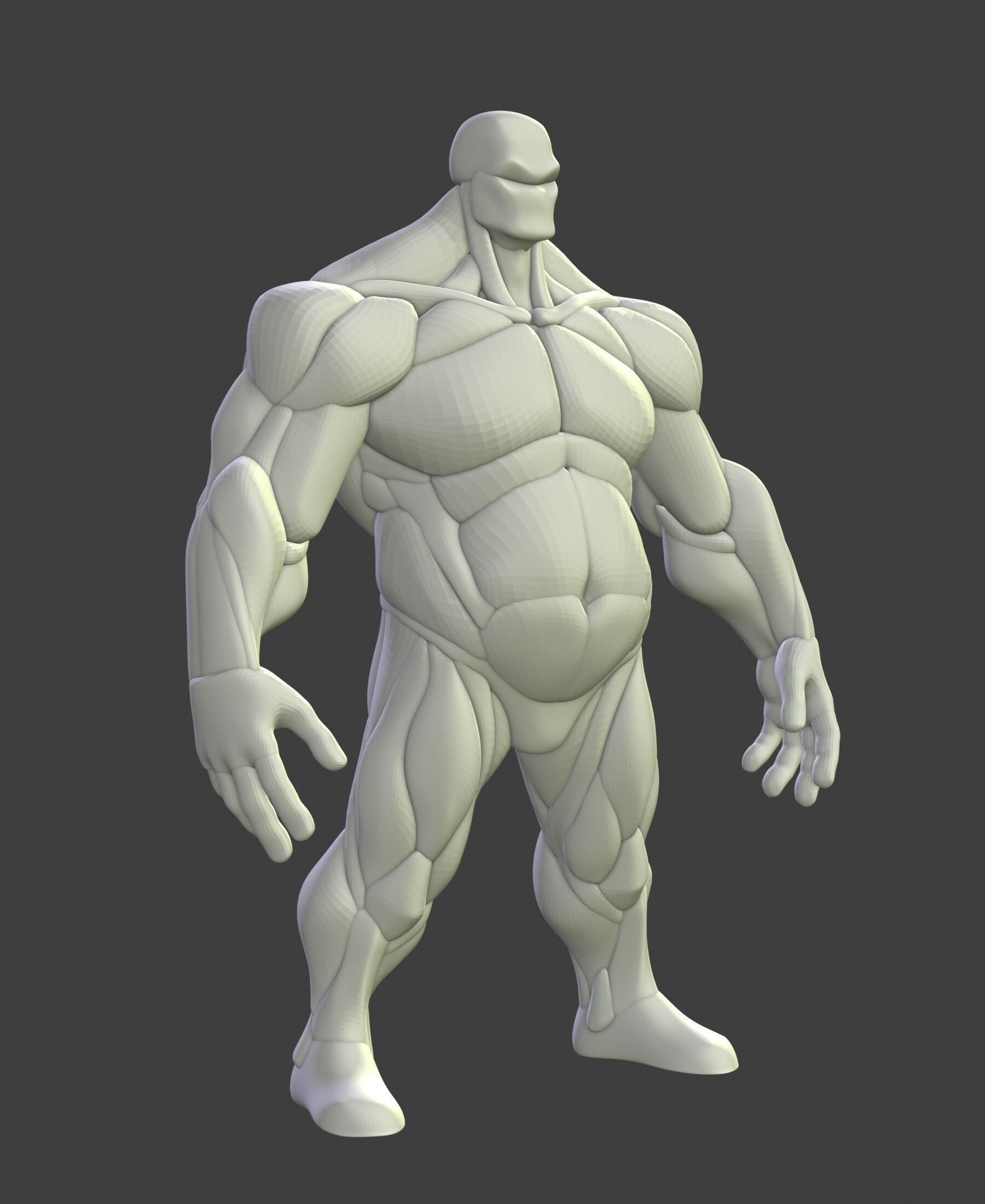 Stylized Heavy Anatomy Blockout 3D model_4