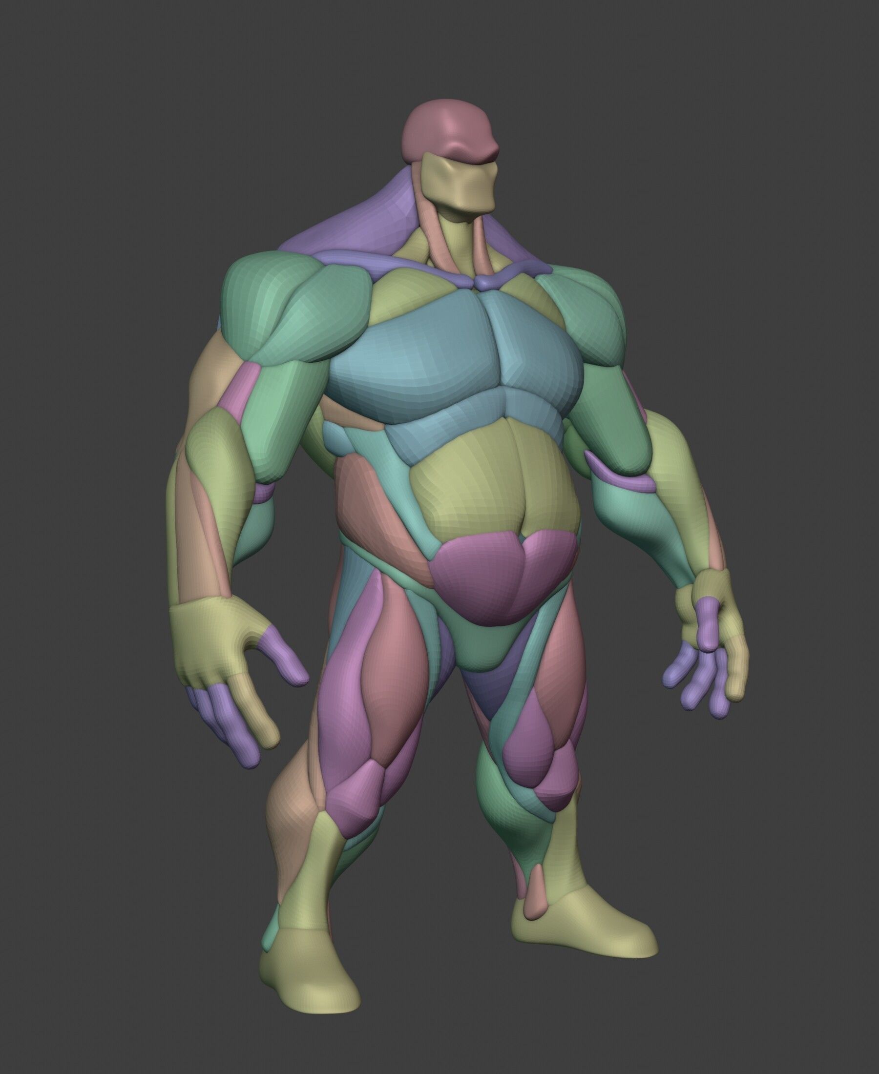 Stylized Heavy Anatomy Blockout 3D model_5