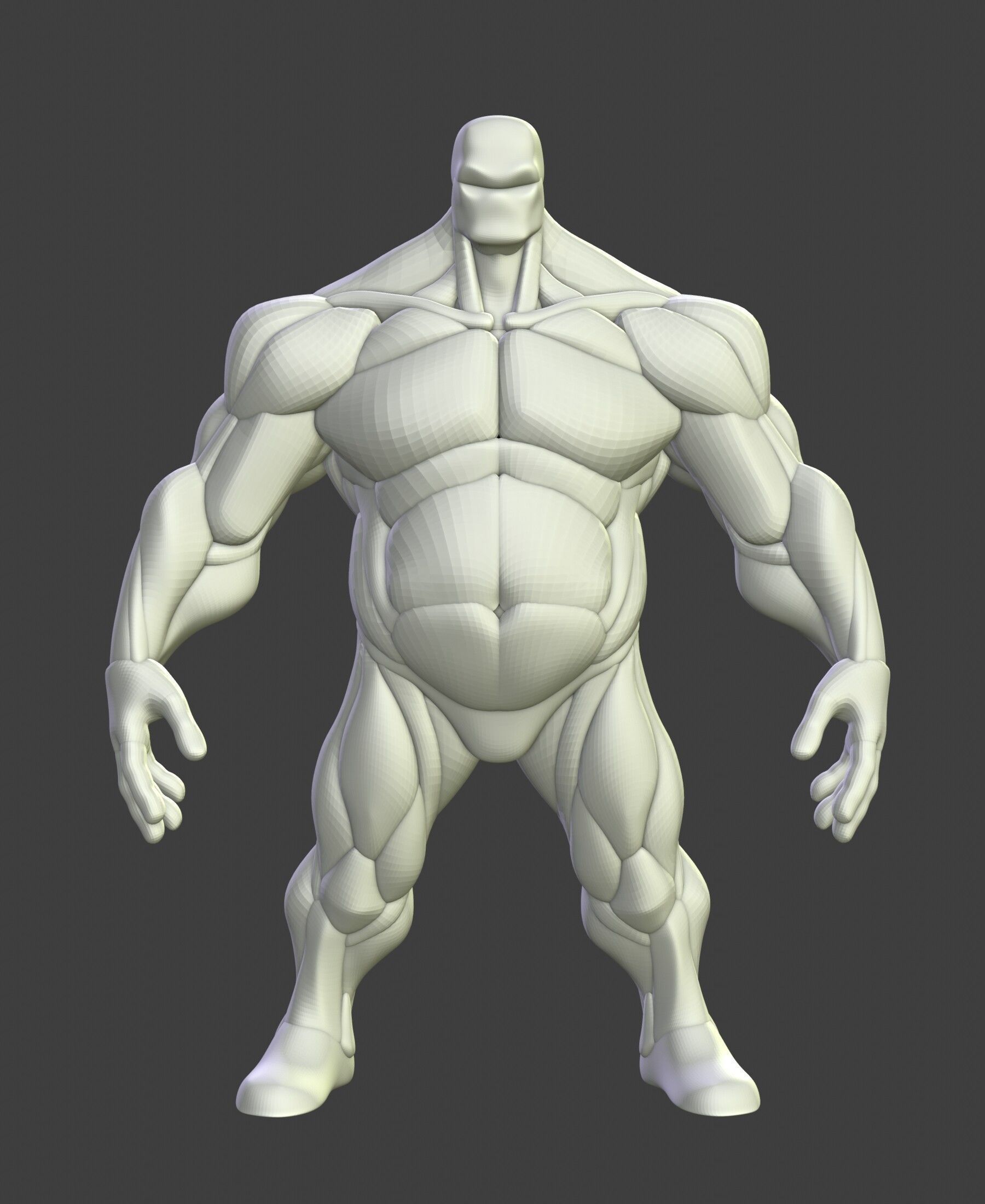 Stylized Heavy Anatomy Blockout 3D model_1