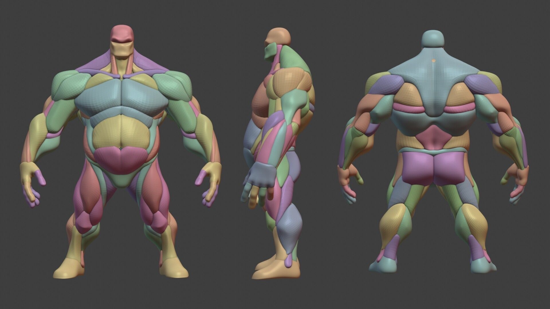 Stylized Heavy Anatomy Blockout 3D model_17
