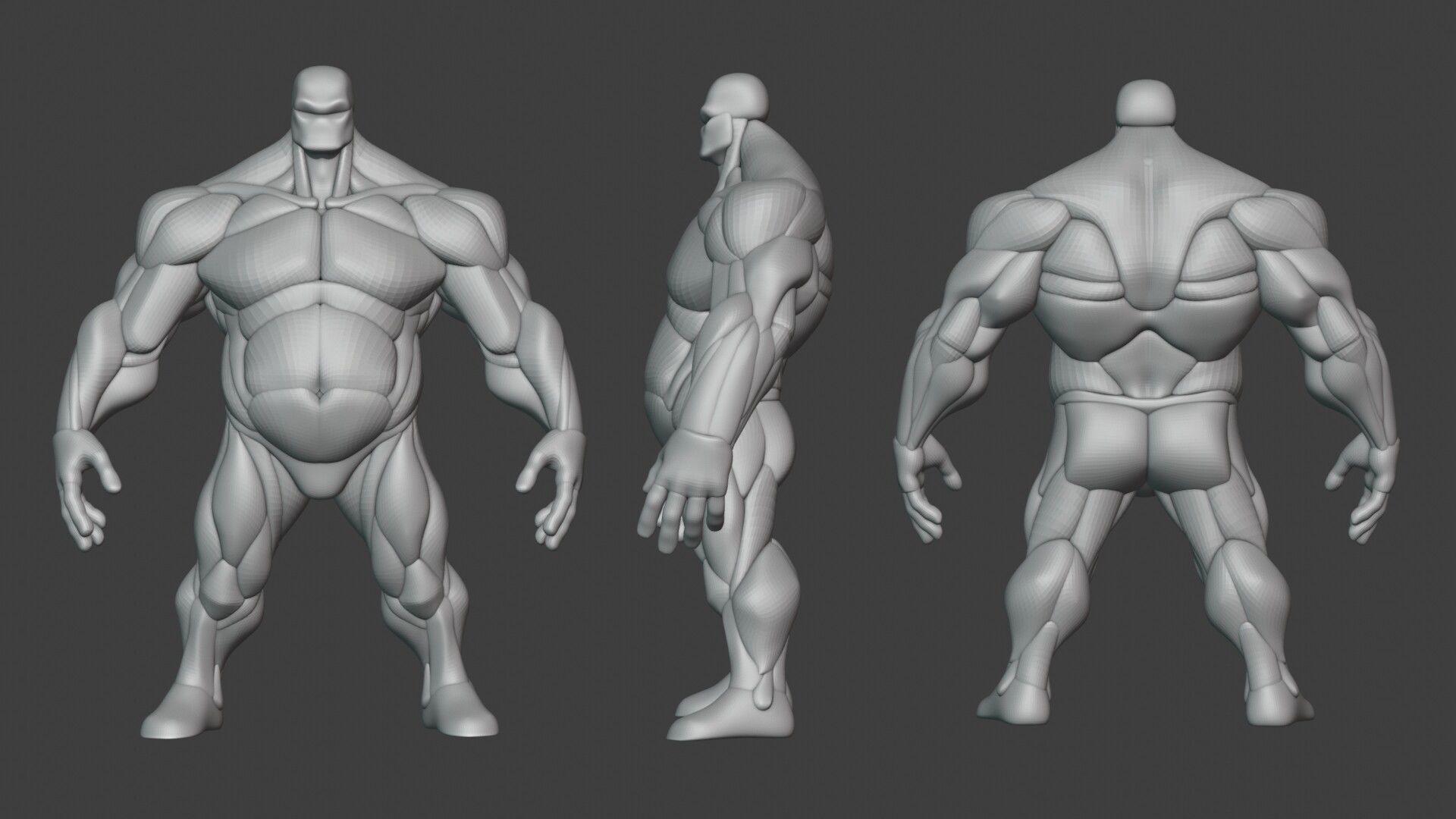 Stylized Heavy Anatomy Blockout 3D model_16
