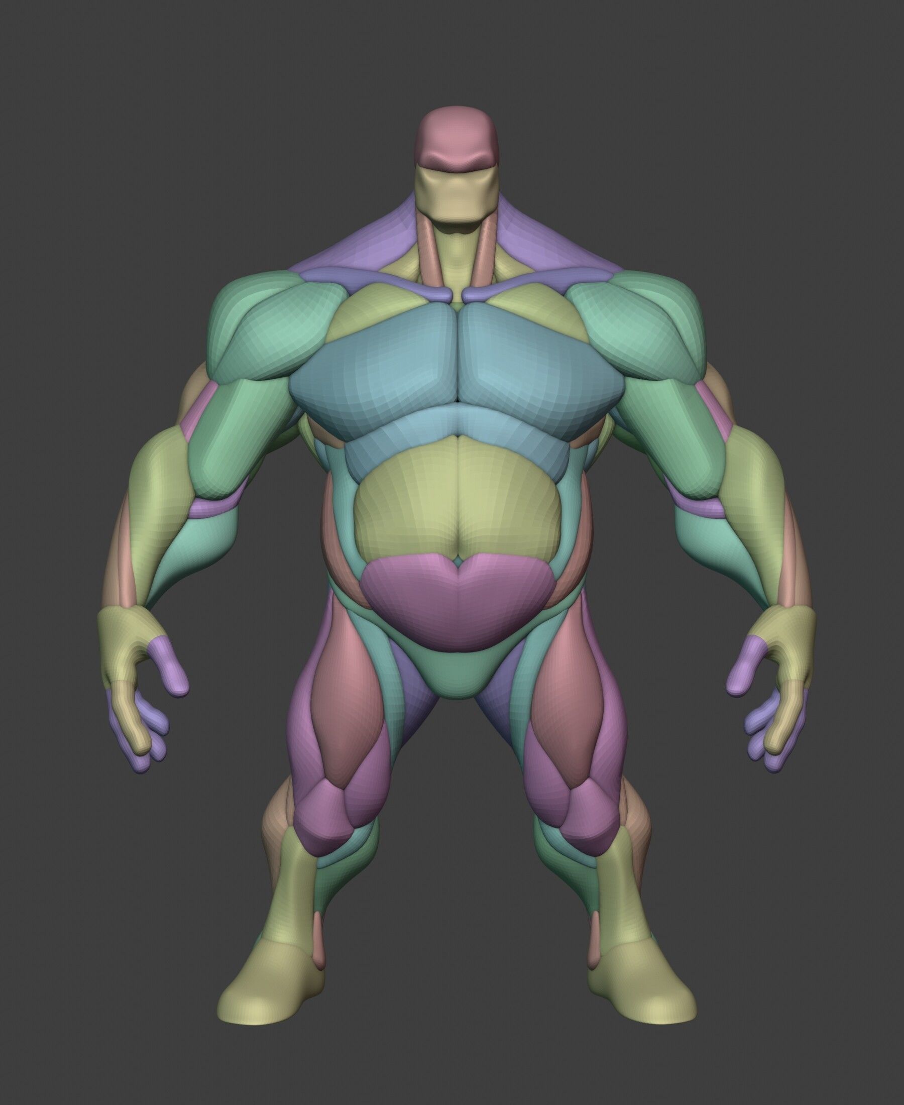 Stylized Heavy Anatomy Blockout 3D model_2