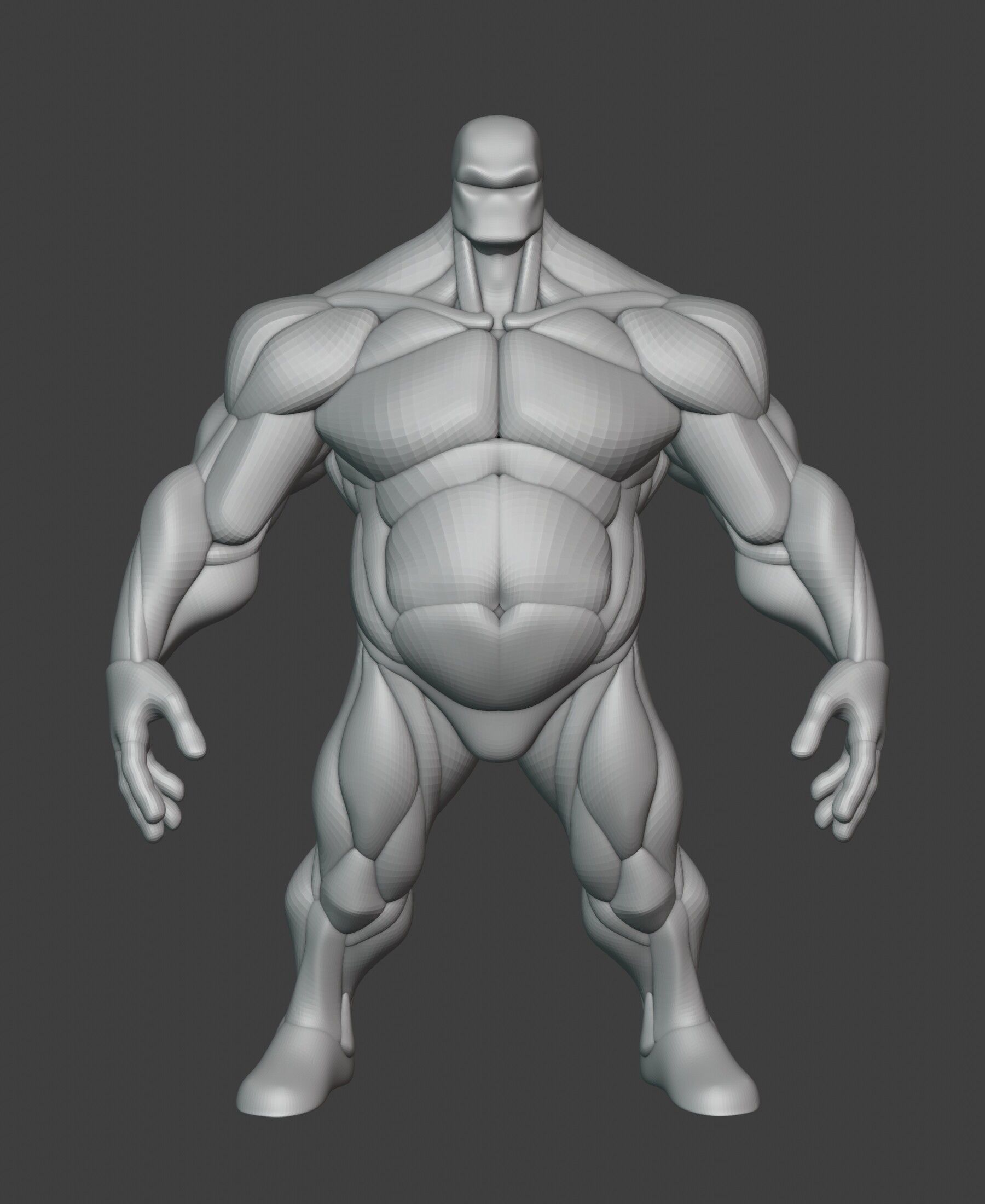 Stylized Heavy Anatomy Blockout 3D model_3