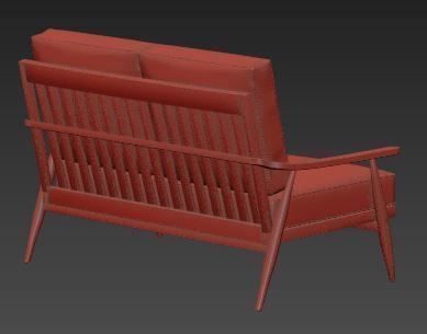 Sofa 2 seater Low-poly 3D model_10