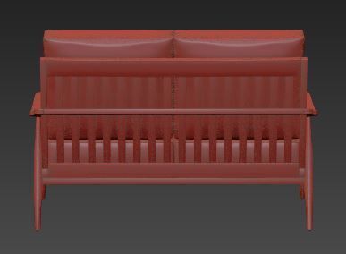 Sofa 2 seater Low-poly 3D model_11