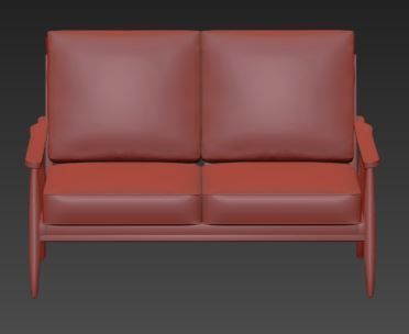 Sofa 2 seater Low-poly 3D model_6
