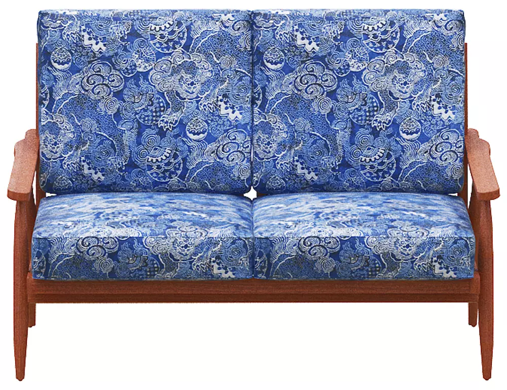 Sofa 2 seater Low-poly 3D model_0