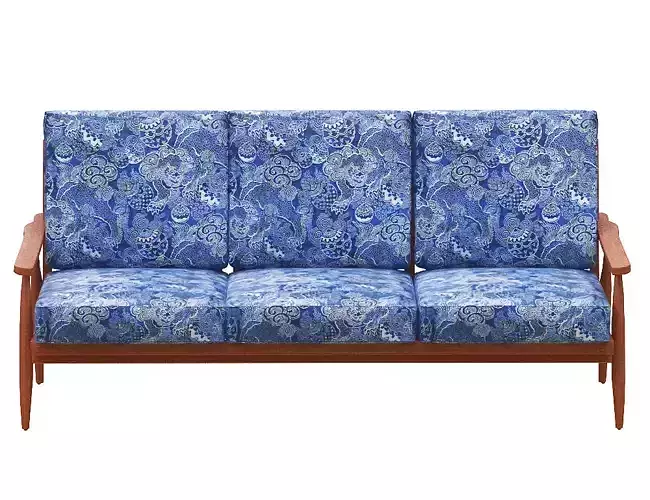Sofa 3 seater Low-poly 3D model