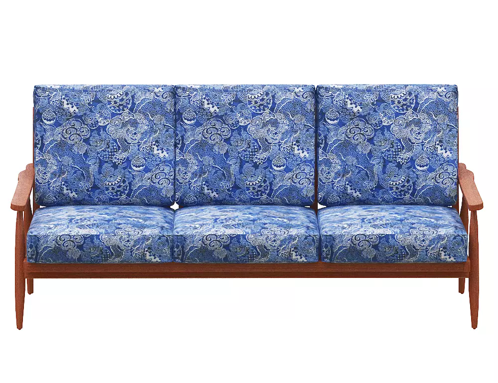 Sofa 3 seater Low-poly 3D model_0