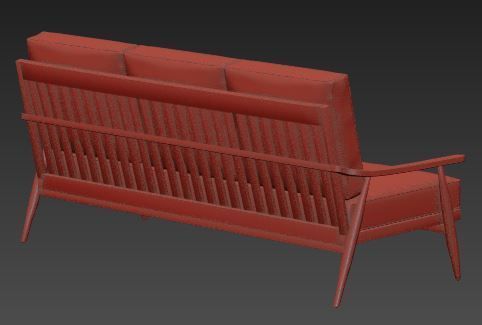 Sofa 3 seater Low-poly 3D model_10