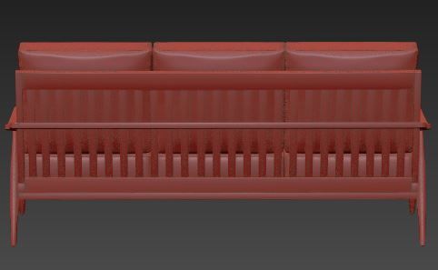 Sofa 3 seater Low-poly 3D model_11