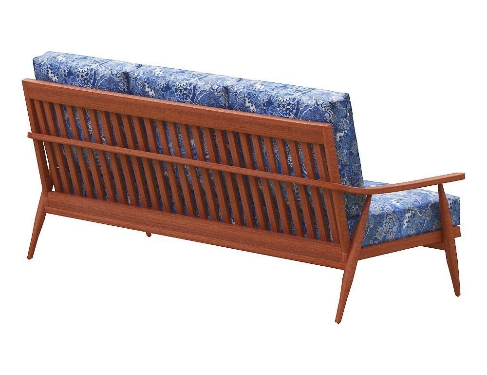 Sofa 3 seater Low-poly 3D model_4