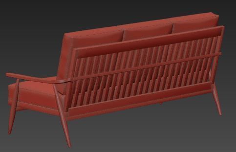 Sofa 3 seater Low-poly 3D model_12