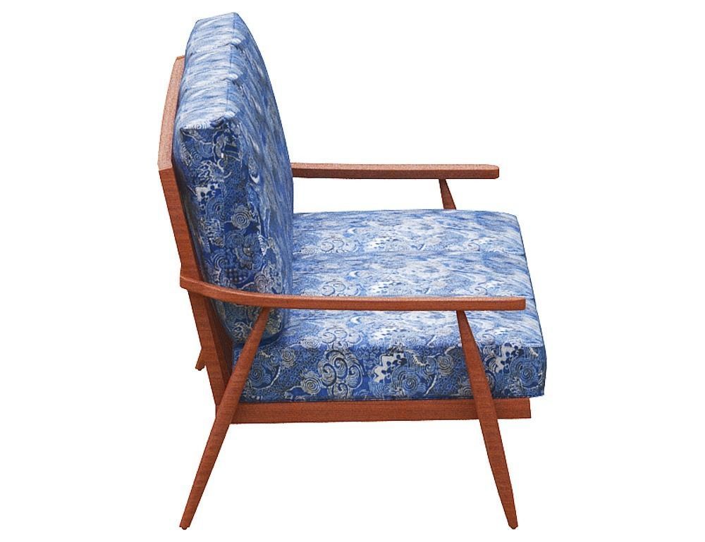 Sofa 3 seater Low-poly 3D model_3