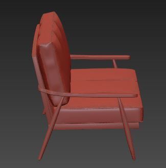 Sofa 3 seater Low-poly 3D model_9