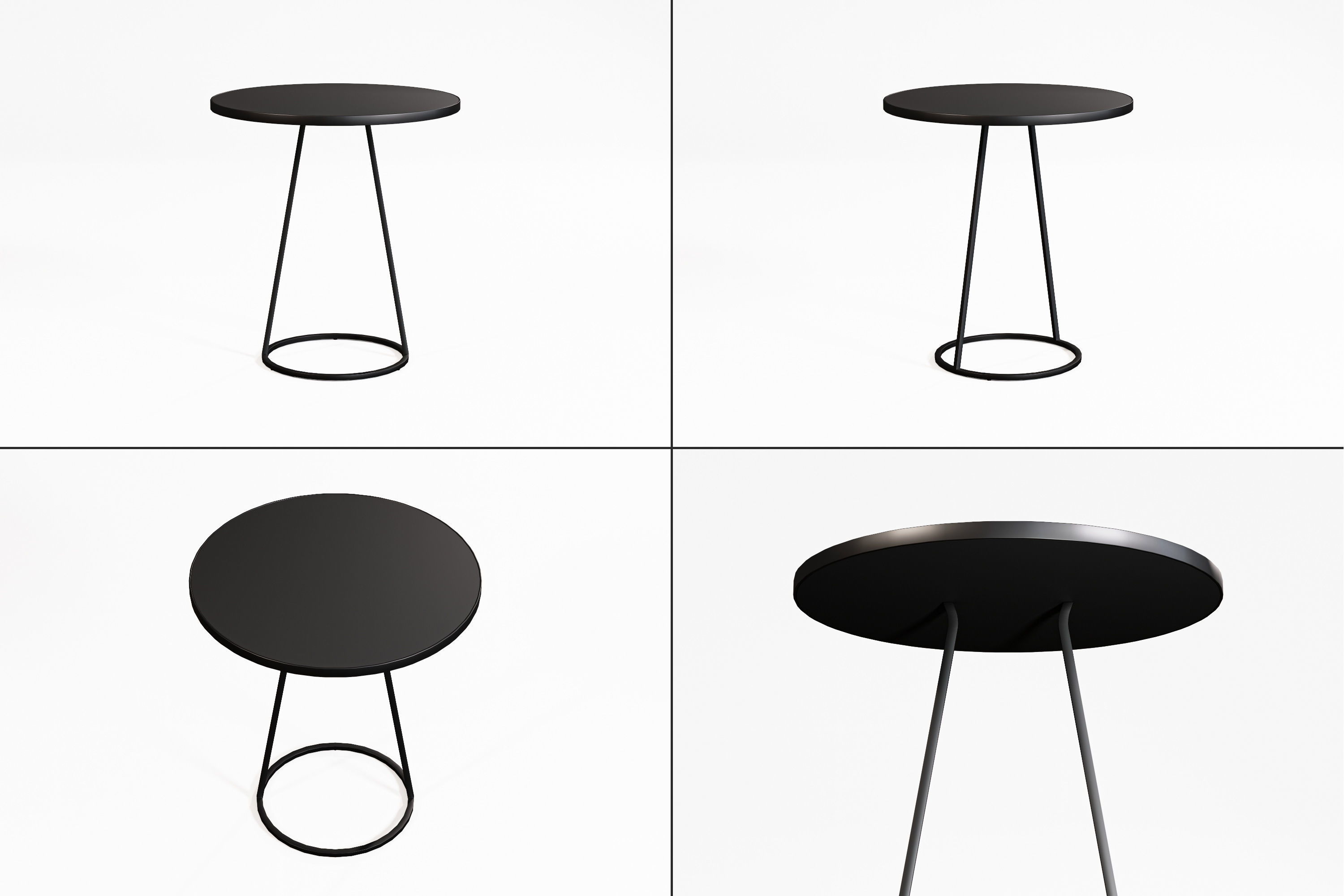 Free Modern Black Table Free low-poly 3D model_1