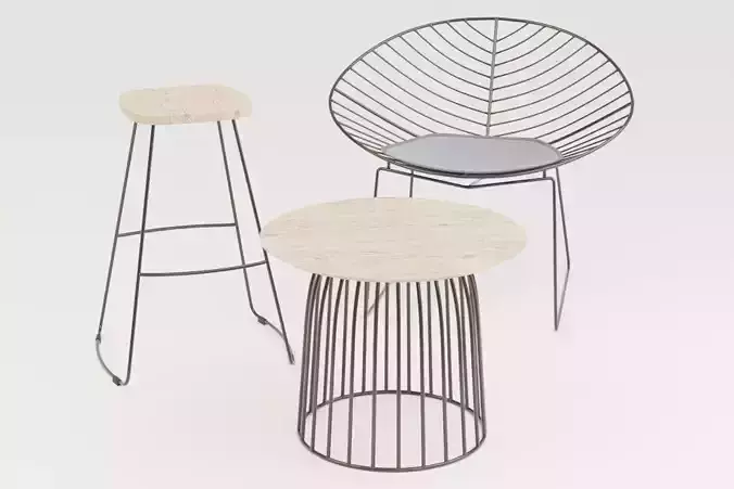 Wireframe furniture set