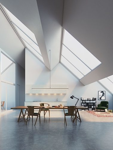 Modern residential interior 01 3D model 2