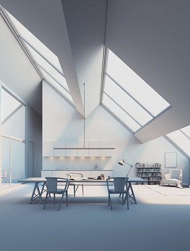 Modern residential interior 01 3D model 3