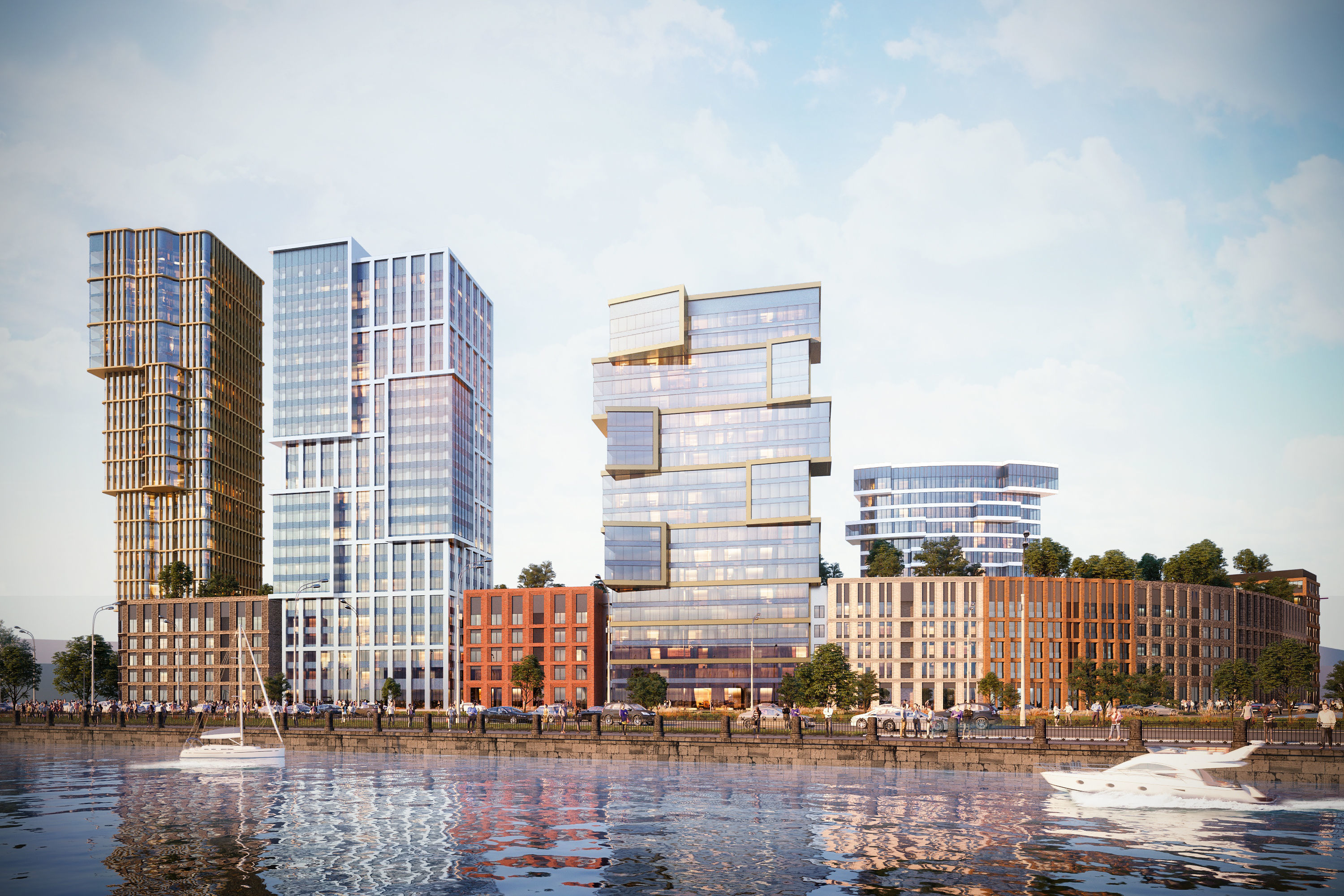 Modern apartment building concept 3D model_2