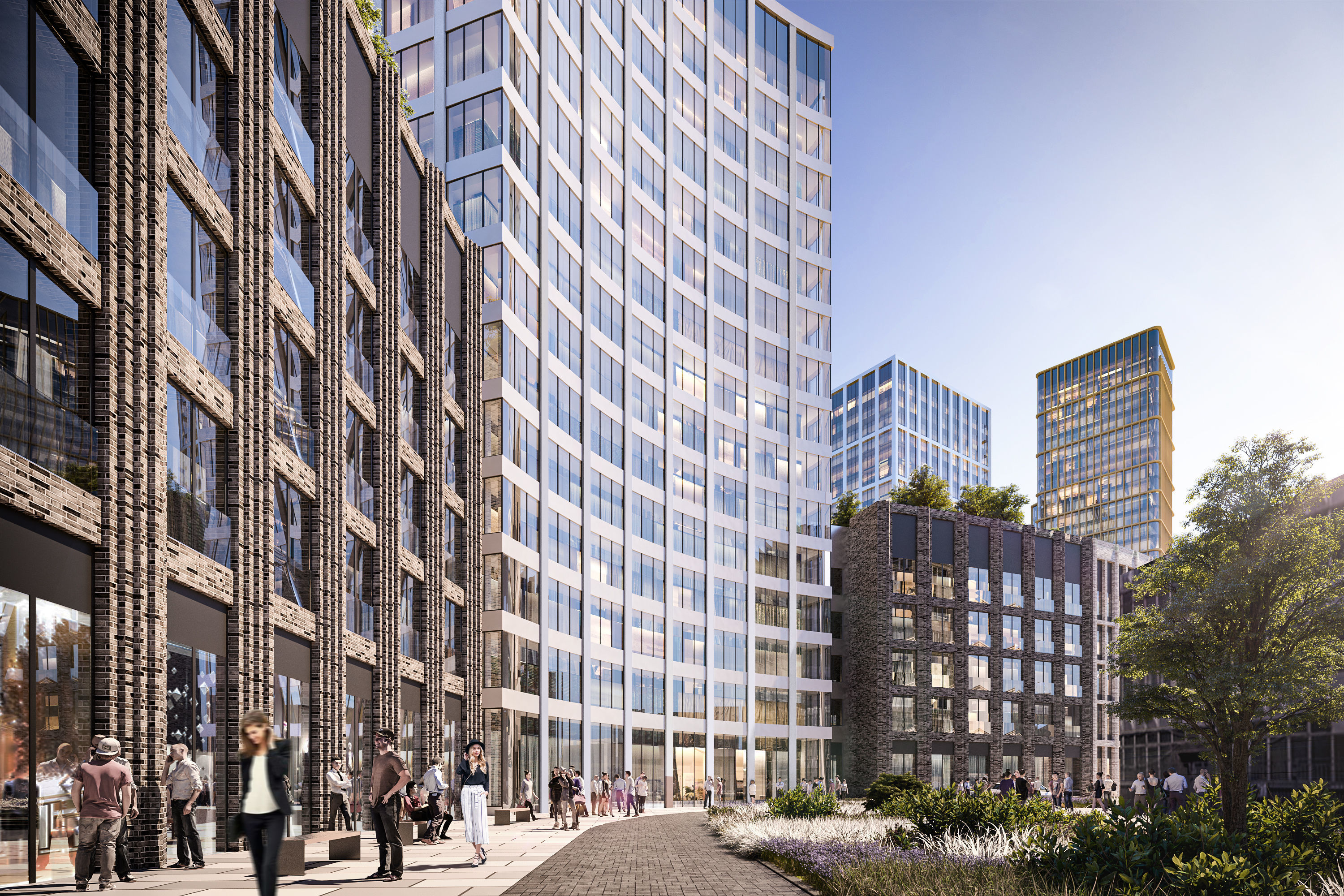 Modern apartment building concept 3D model_5