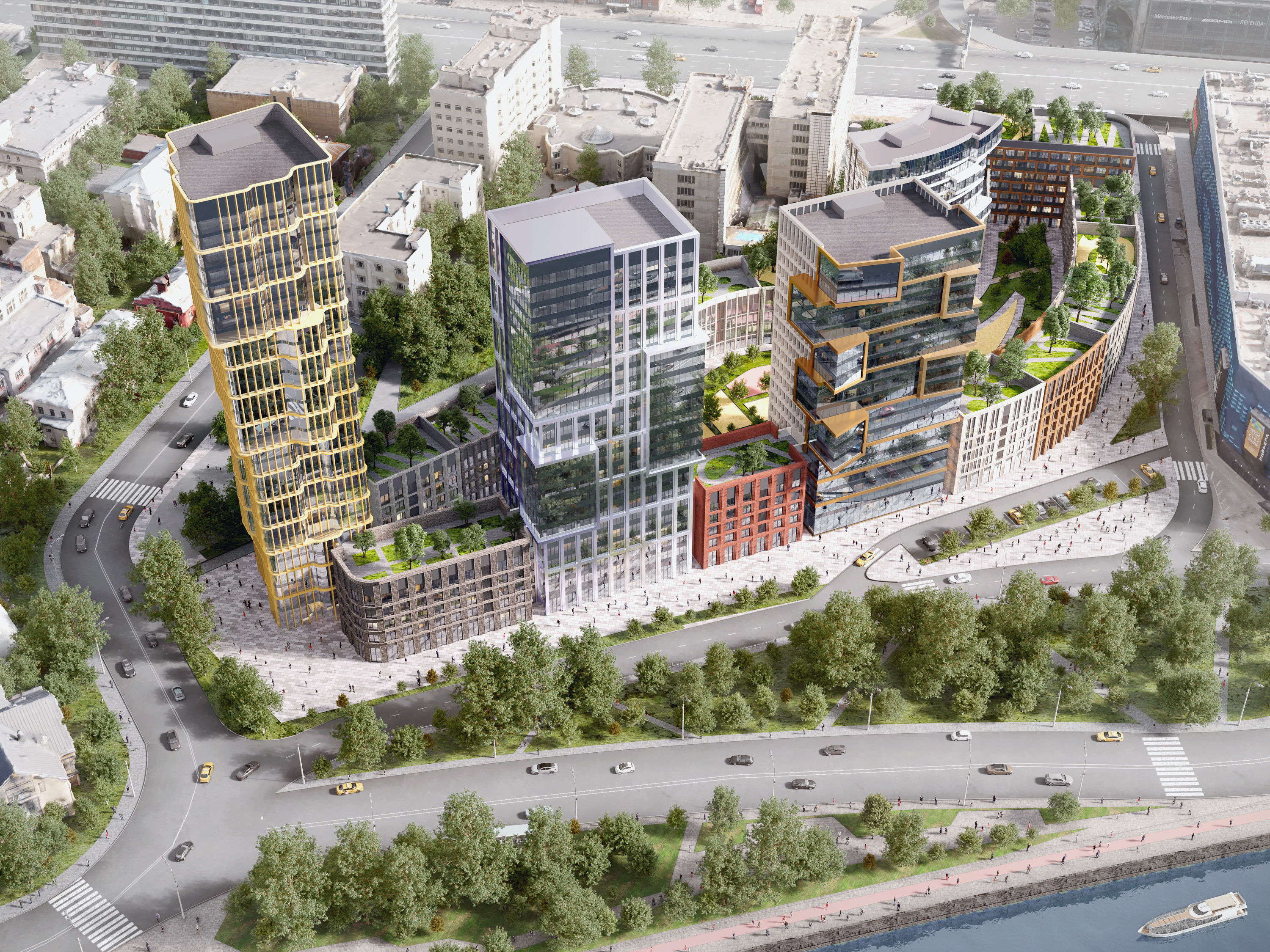 Modern apartment building concept 3D model_3