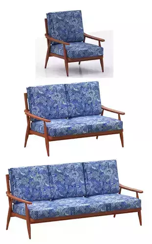 Sofa set loveseat - teak wood