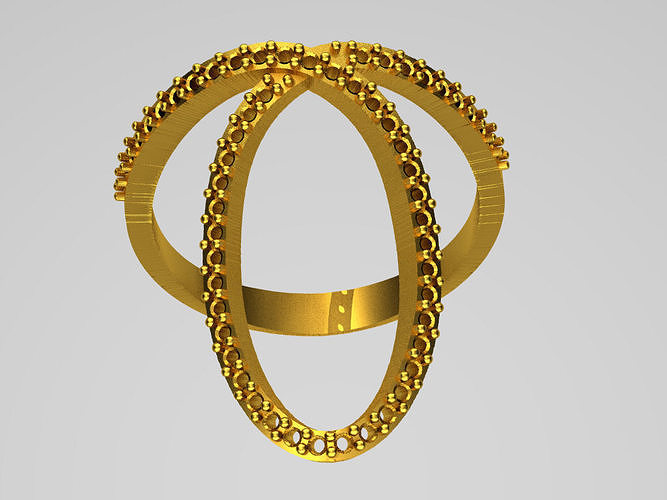 D020-TEL ring in gold no 3D print model
